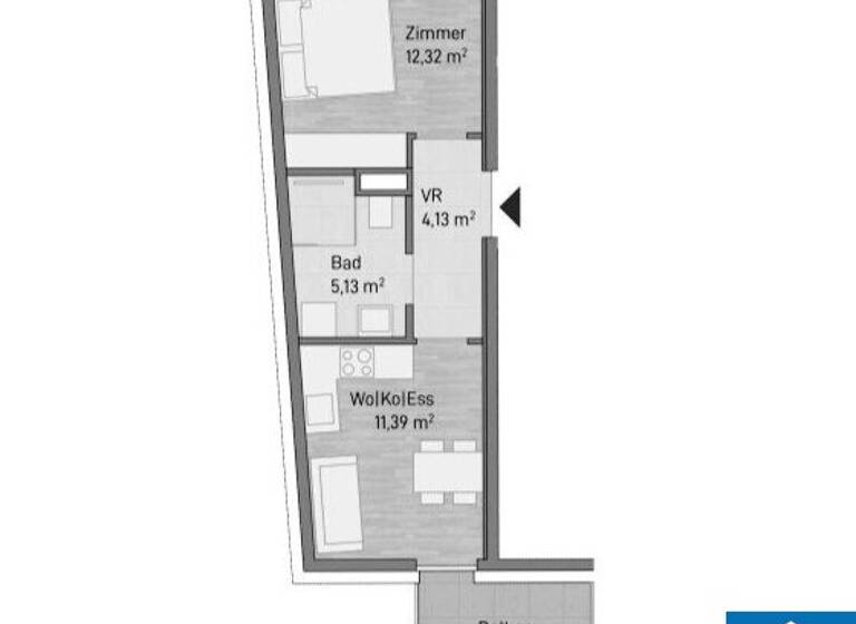 Wohnung zum Kauf - Erstbezug 168.066 € 2 Zimmer 33 m² 1. Geschoss Sankt Leonhard Graz 8010