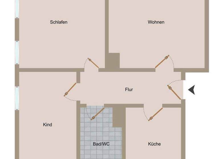 Wohnung zum Kauf 35.500 € 3 Zimmer 61,6 m² 1. Geschoss frei ab sofort Schönborn-Dreiwerden Rossau b Mittweida 09661