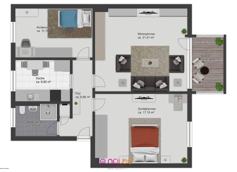 Wohnung zum Kauf 89.000 € 3 Zimmer 69,4 m² 1. Geschoss Groß Stöckheim Wolfenbüttel 38304