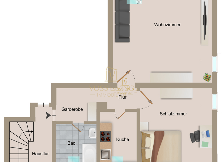 Wohnung zur Miete 620 € 2 Zimmer 56 m² 2. Geschoss frei ab sofort Okarben Karben 61184