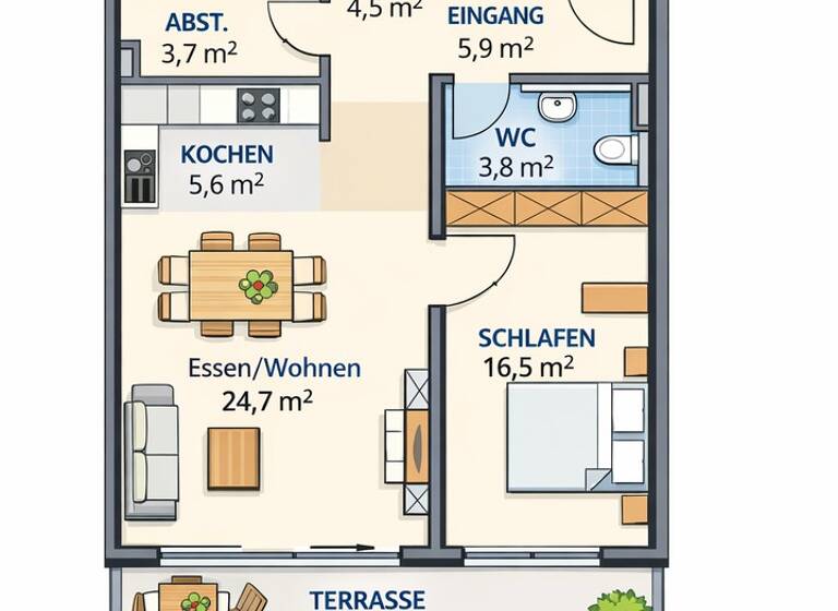 Wohnung zum Kauf provisionsfrei 365.000 € 3 Zimmer 98 m² EG Ginsterweg 7 Wildberg 72218