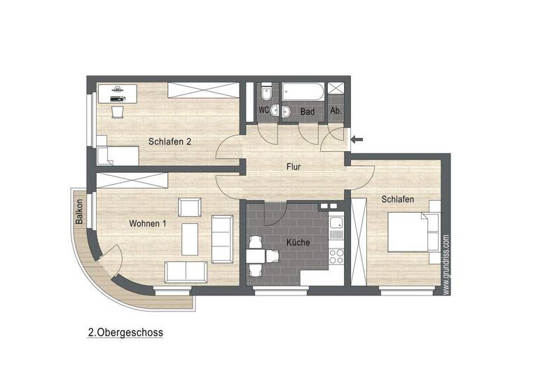 Wohnung zum Kauf 499.000 € 3 Zimmer 91,3 m² 2. Geschoss Stadtmitte Düsseldorf / Düsseltal/Zoo 40437