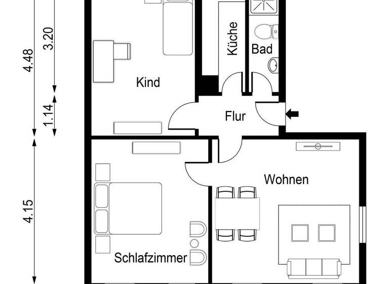Wohnung zum Kauf 109.000 € 3 Zimmer 56 m² EG Tuttlingen 78532