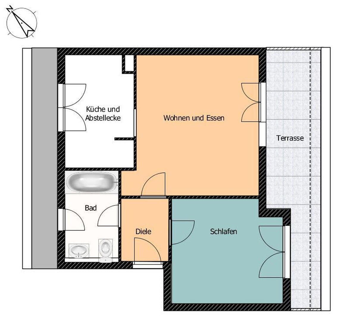 Penthouse zum Kauf provisionsfrei 270.000 € 2 Zimmer 52,8 m²<br/>Wohnfläche 3.<br/>Geschoss Neu-Plittersdorf Bonn 53175