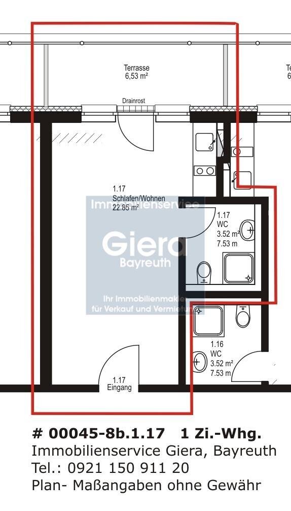 Wohnung zur Miete 330 € 1 Zimmer 29,6 m²<br/>Wohnfläche 1.<br/>Geschoss 01.12.2024<br/>Verfügbarkeit Justus-Liebig-Straße 8b Altstadt Bayreuth 95447