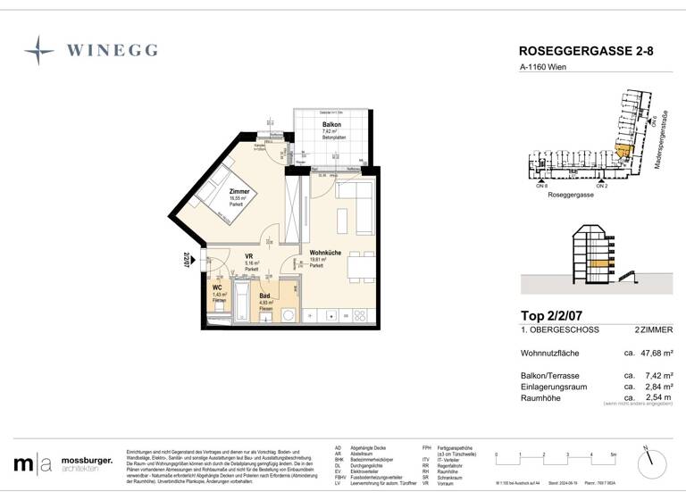 Wohnung zum Kauf - Erstbezug 274.600 € 2 Zimmer 47,7 m² 1. Geschoss Roseggergasse 2-8 Wien 1160
