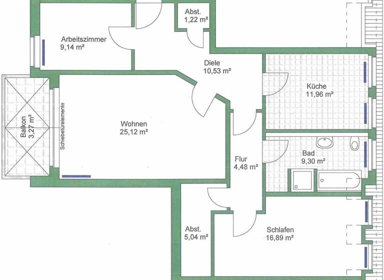 Wohnung zur Miete 970 € 3 Zimmer 97 m² Altstadt Schwerin 19053