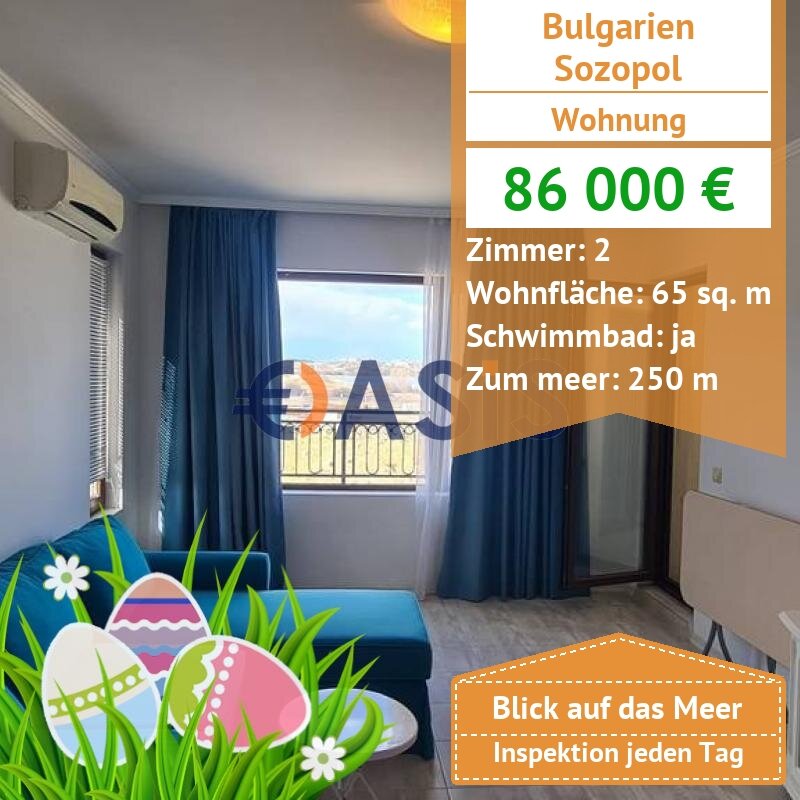 Apartment zum Kauf provisionsfrei 86.000 € 2 Zimmer 65 m²<br/>Wohnfläche 3.<br/>Geschoss Budzhaka Sozopol 8130