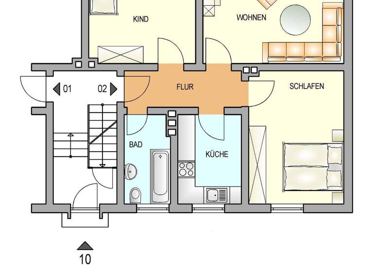 Wohnung zur Miete 483 € 3 Zimmer 63,1 m² EG frei ab 01.04.2026 Rat-Deycks-Straße 10 Burscheid 51399