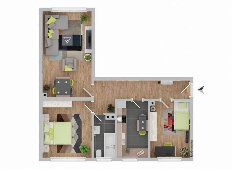 Wohnung zur Miete 750 € 3 Zimmer 64 m² EG Schwarzenbergstr. 3 Hanau 63452