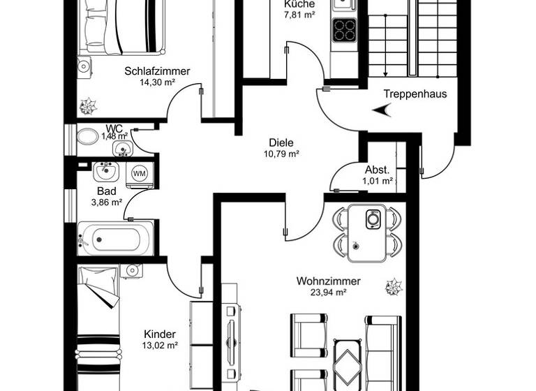 Wohnung zum Kauf provisionsfrei 219.900 € 3 Zimmer 78,8 m² 4. Geschoss Seebachmarter 6 Hallstadt 96103