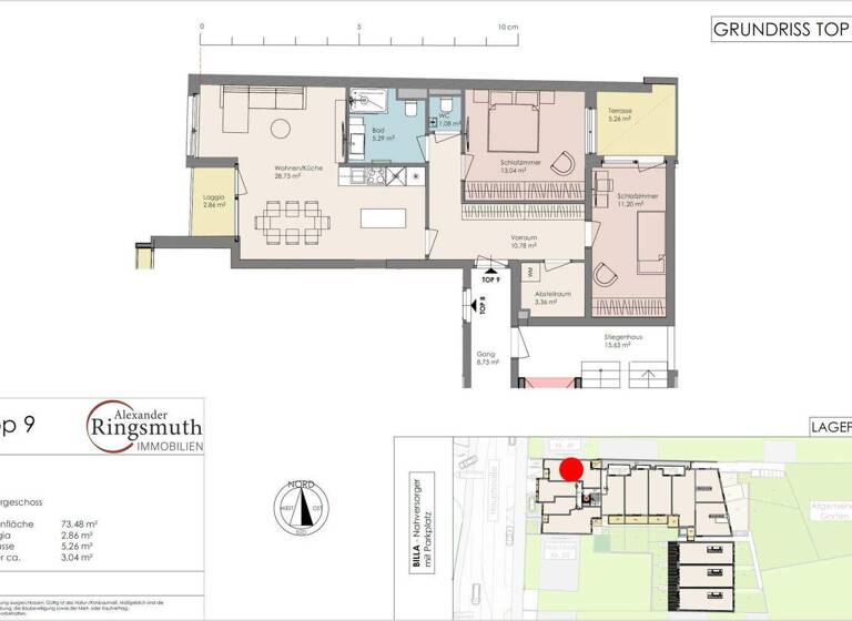 Wohnung zum Kauf - Erstbezug provisionsfrei 451.300 € 3 Zimmer 73,5 m² 1. Geschoss Maria Enzersdorf 2344