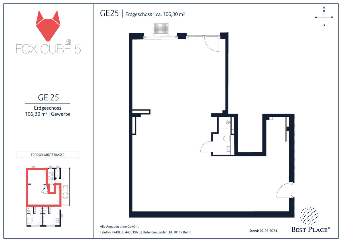 Praxis zum Kauf provisionsfrei 7.479 € 1 Zimmer 106,3 m²<br/>Bürofläche Türrschmidtsraße 3 Rummelsburg Berlin 10317