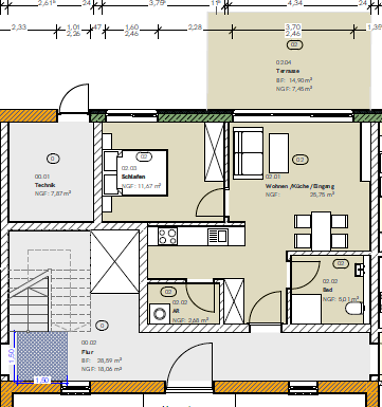 Wohnung zum Kauf provisionsfrei 198.000 € 2 Zimmer 52,6 m² EG Orscholz Mettlach 66693