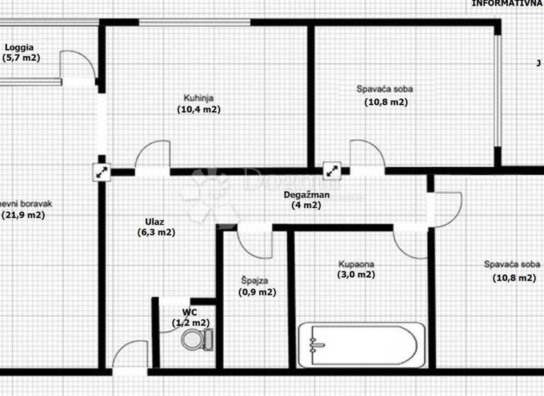 Wohnung zum Kauf 275.000 € 3 Zimmer 75 m² 5. Geschoss Jarun - Precko
