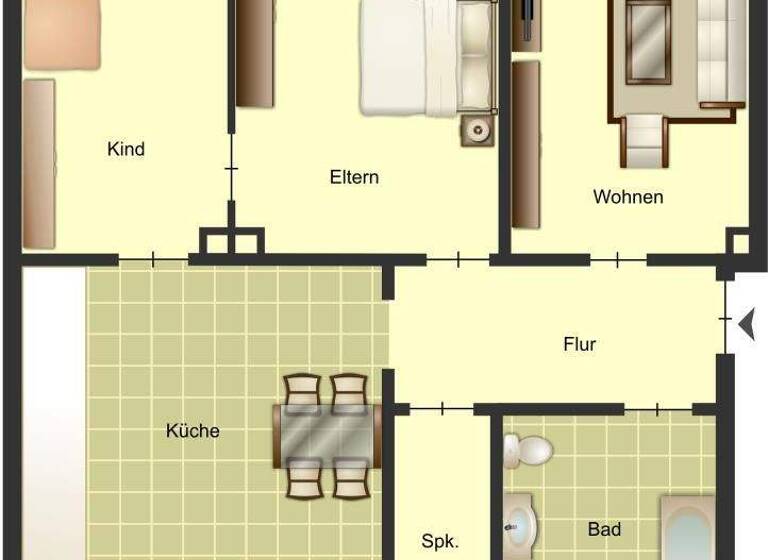 Wohnung zur Miete 710 € 3,5 Zimmer 83,8 m² EG frei ab 17.03.2026 Wichernstraße 10 Innenstadt Bielefeld 33609