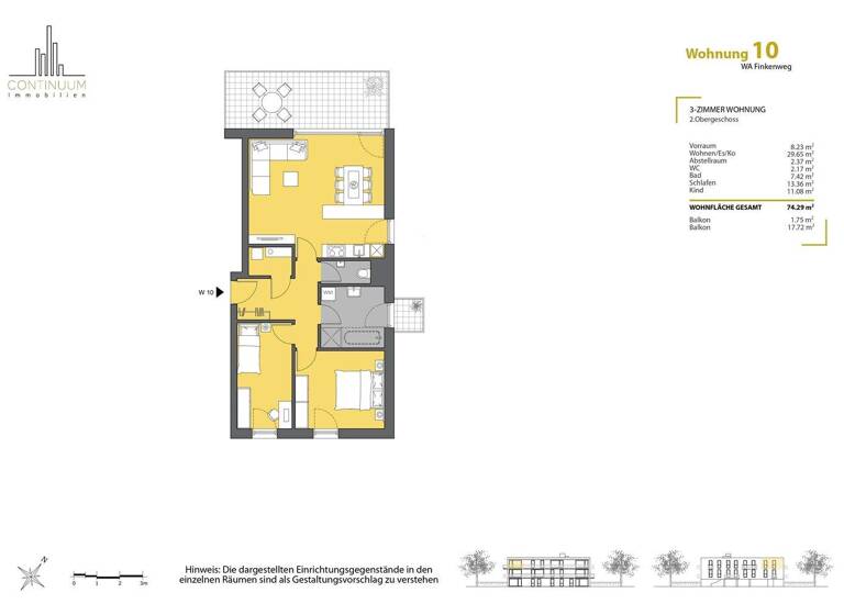 Wohnung zum Kauf - Erstbezug 3 Zimmer 74,3 m² Finkenweg 17 Hard 6971