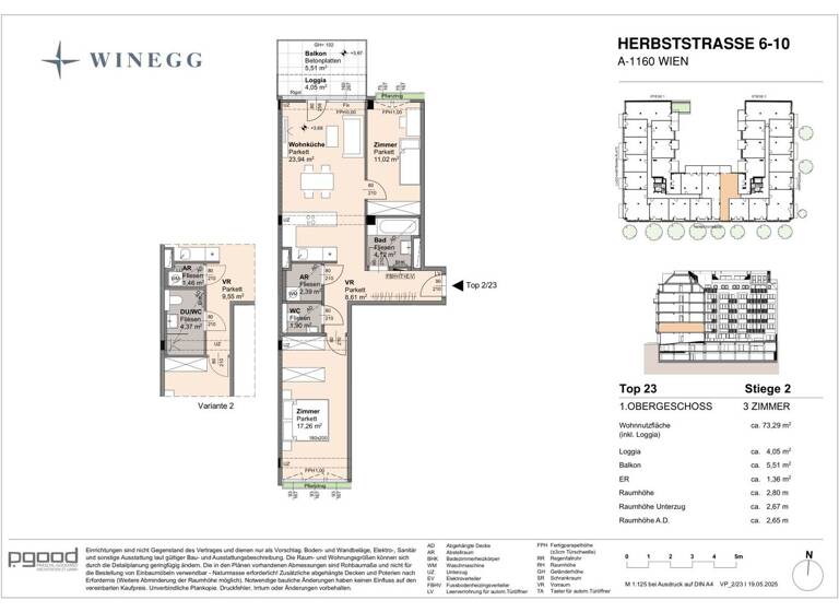 Wohnung zum Kauf - Erstbezug 422.900 € 3 Zimmer 69,2 m² 1. Geschoss Herbststraße 6-10 Wien 1160