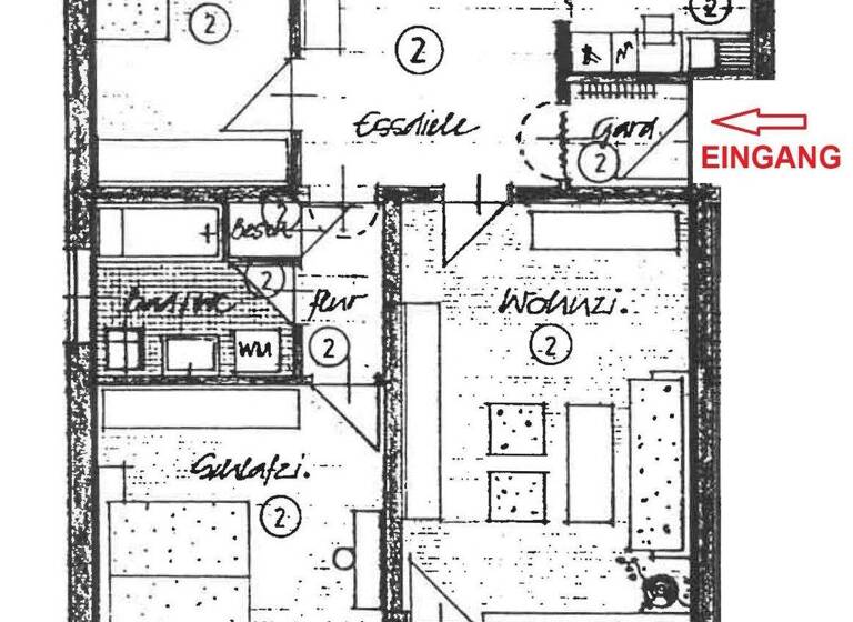 Wohnung zur Miete 850 € 4 Zimmer 85 m² 2. Geschoss Grubweg Passau / Grubweg 94034