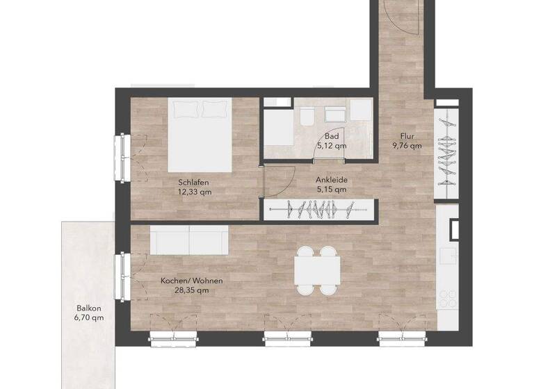 Wohnung zur Miete 1.249 € 2 Zimmer 64,1 m² 2. Geschoss Potsdamer Allee 113 Stahnsdorf 14532