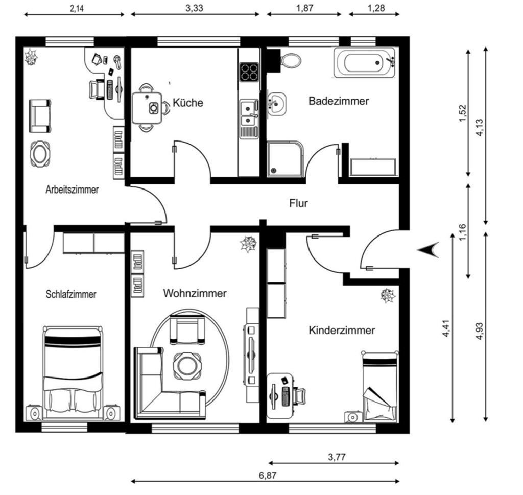 Wohnung zur Miete 700 € 4 Zimmer 80,8 m²<br/>Wohnfläche 2.<br/>Geschoss ab sofort<br/>Verfügbarkeit Pereser Str. 4 b Großpriesligk Groitzsch b Pegau 04539