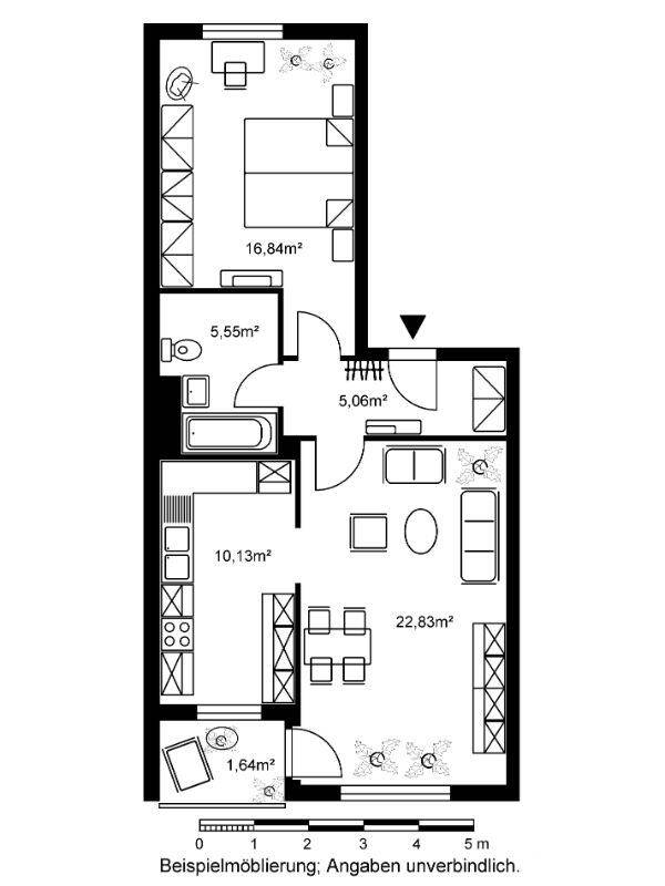 Wohnung zur Miete 625 € 2 Zimmer 62,1 m²<br/>Wohnfläche 1.<br/>Geschoss 01.05.2025<br/>Verfügbarkeit Ottostraße 5B Hanau Hanau 63450