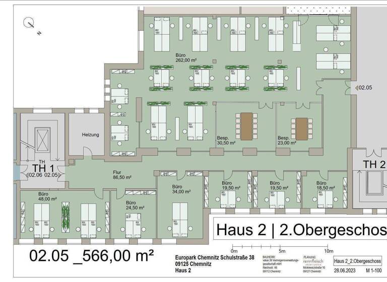 Bürogebäude zur Miete provisionsfrei 8 € 566 m² Bürofläche Altchemnitz Chemnitz 09125