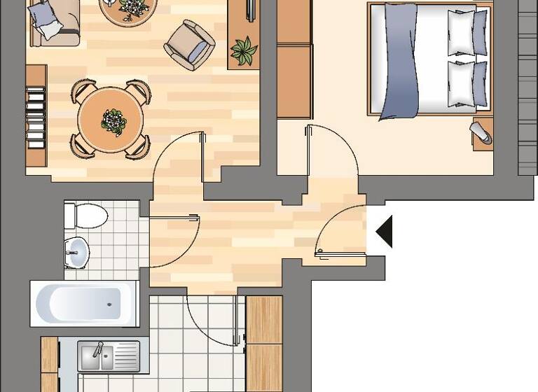 Wohnung zur Miete 399 € 2 Zimmer 50,9 m² EG frei ab 08.05.2026 Thorner Straße 11 Sodingen Herne 44627