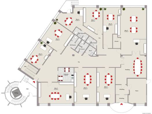 Büro zur Miete 770 € 9 Zimmer 77 m² Bürofläche Schweinfurt-Süd Schweinfurt 97424