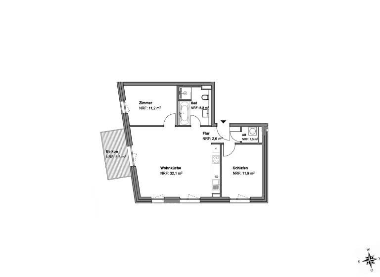 Studio zum Kauf provisionsfrei 498.000 € 3 Zimmer 69,4 m²<br/>Wohnfläche 1.<br/>Geschoss Fuhlsbüttel Hamburg 22335
