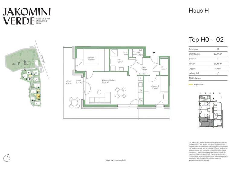 Wohnung zum Kauf - Erstbezug 349.000 € 3 Zimmer 69 m² EG Kasernstraße Jakomini Graz 8010