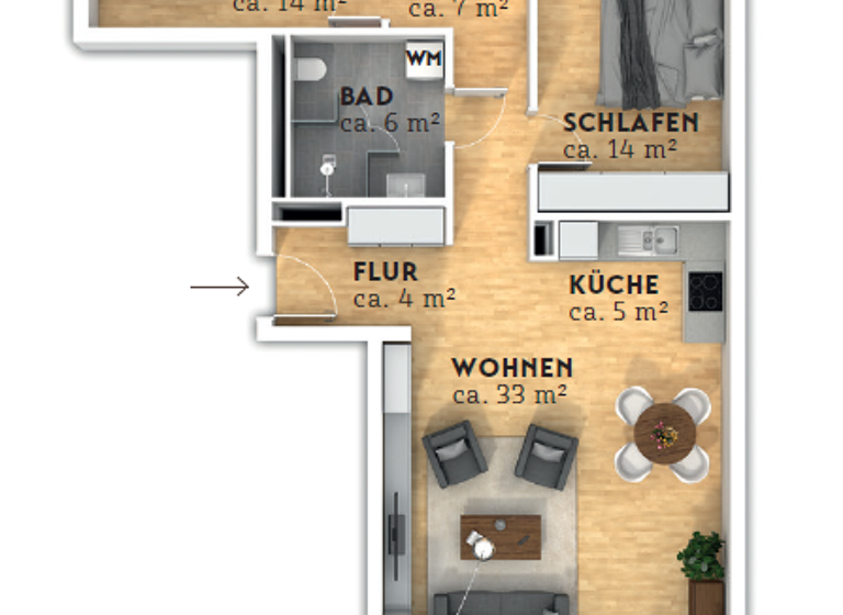 Wohnung zur Miete 1.360 € 3 Zimmer 96,8 m² 2. Geschoss frei ab 01.04.2026 Kommodore-Johnsen-Boulevard 40 Handelshäfen Bremen 28217