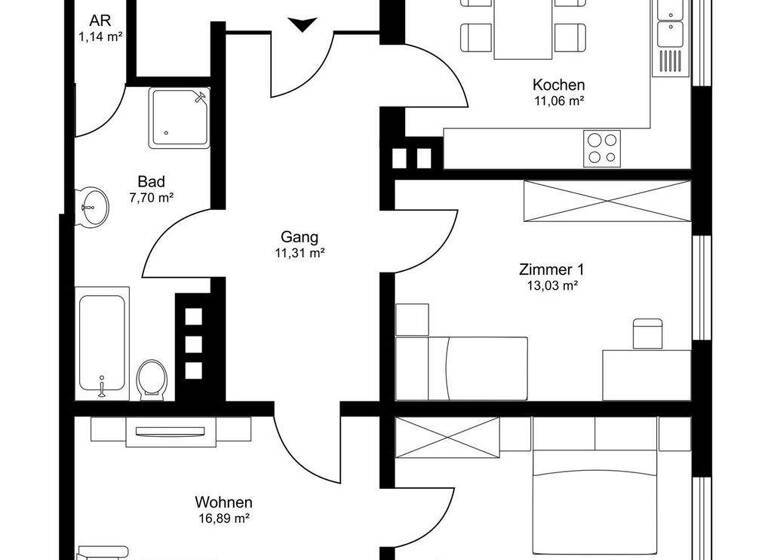 Wohnung zum Kauf 314.000 € 3 Zimmer 77,5 m² 1. Geschoss Lindauer Straße 34 Hörbranz 6912