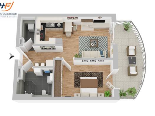 Wohnung zum Kauf 295.000 € 2 Zimmer 52,3 m² 1. Geschoss Öschingen Mössingen / Öschingen 72116