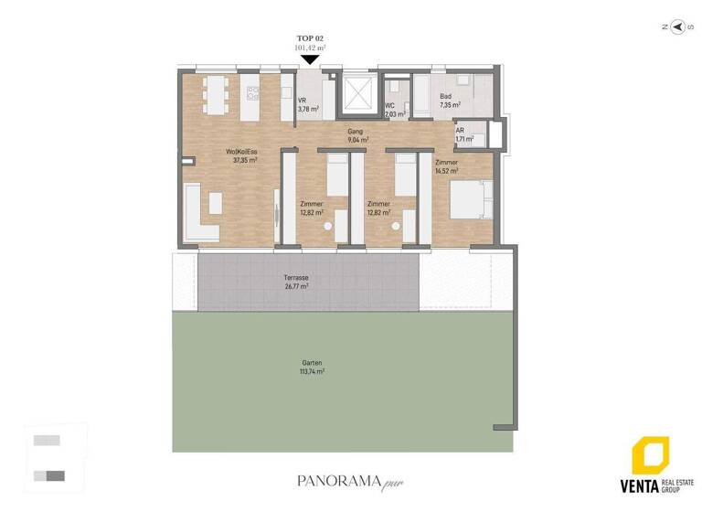 Wohnung zum Kauf 621.743 € 4 Zimmer 101,4 m² EG Waltendorfer Hauptstraße 54a Waltendorf Graz 8010