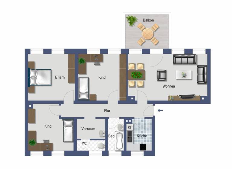Wohnung zum Kauf provisionsfrei 404.000 € 4 Zimmer 105,7 m² Stammheim Stuttgart 70439
