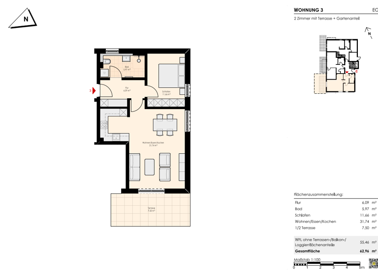 Terrassenwohnung zum Kauf - Erstbezug provisionsfrei 442.000 € 2 Zimmer 63 m² 2 Geschosse Bad Aibling 83043