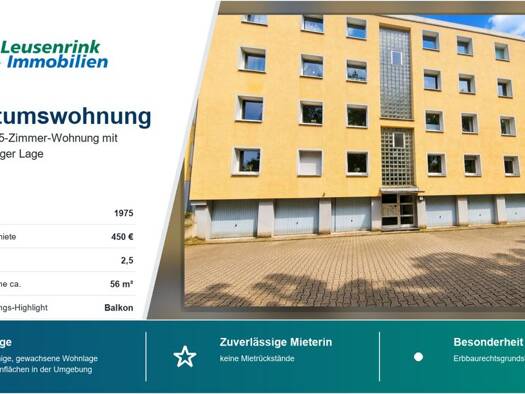 Wohnung zum Kauf 89.000 € 2,5 Zimmer 56 m² 1. Geschoss Westenfeld Wattenscheid 44867