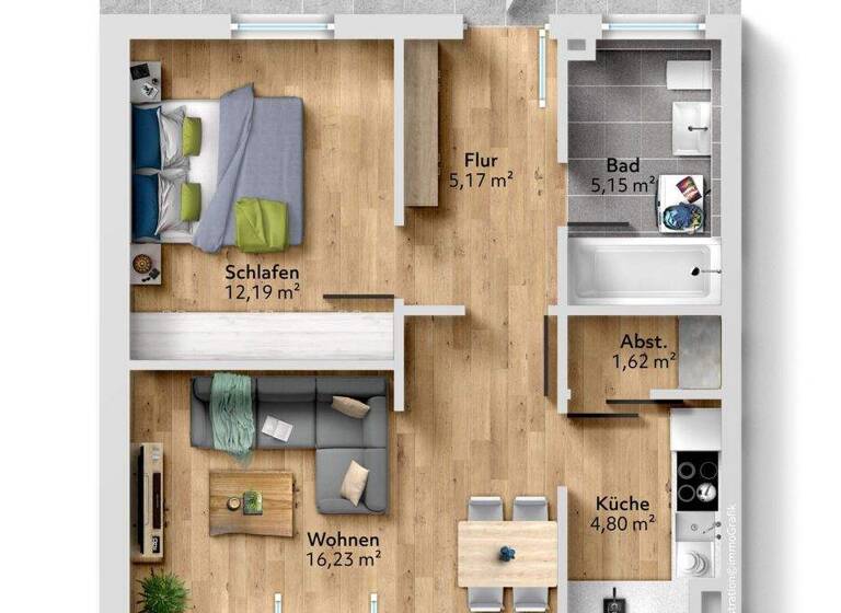 Wohnung zum Kauf 180.000 € 2 Zimmer 50,9 m² 2. Geschoss frei ab sofort Altötting 84503