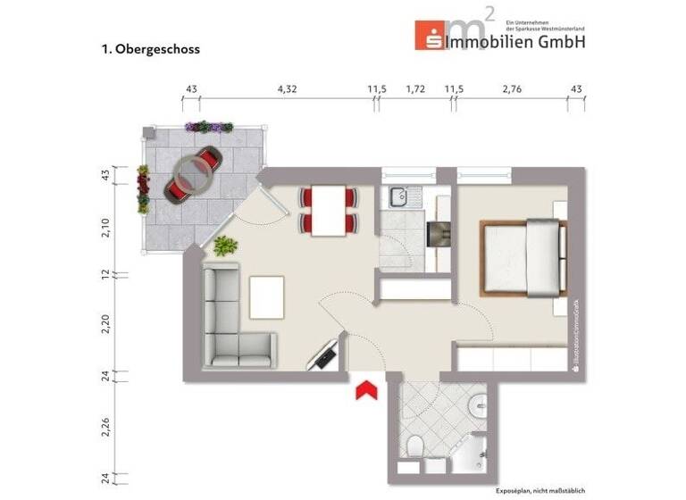 Wohnung zum Kauf 129.000 € 2 Zimmer 44,6 m² Coesfeld 48653