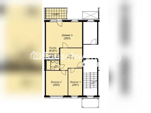 Wohnung zur Miete Tauschwohnung 584 € 3 Zimmer 70,4 m² 2. Geschoss Kirchsteigfeld Potsdam 14480