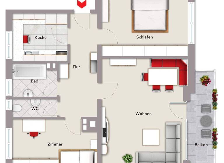 Wohnung zum Kauf 279.000 € 3 Zimmer 78 m² 2. Geschoss Zirndorf 90513