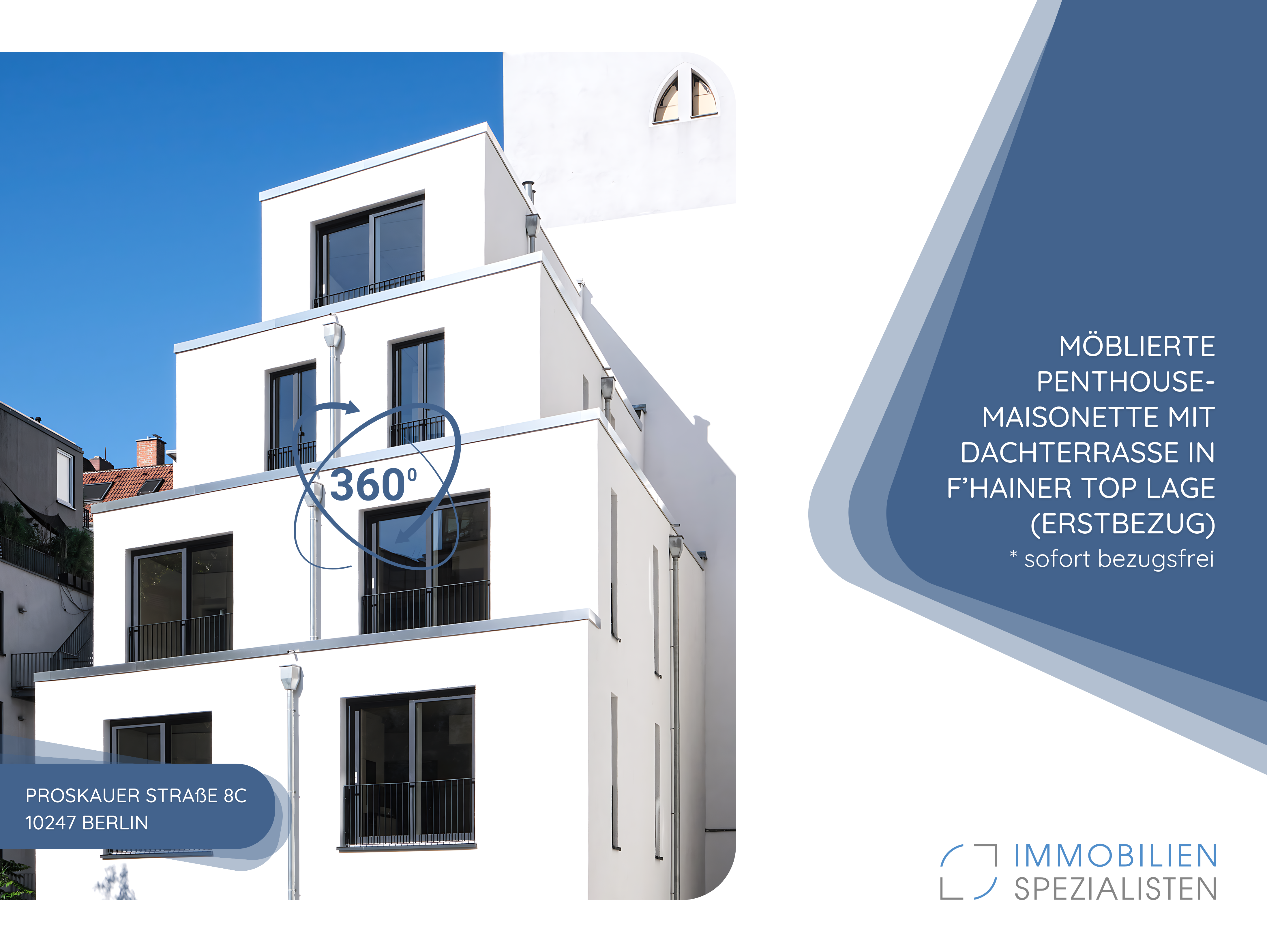 Penthouse zur Miete 1.999 € 2 Zimmer 59 m²<br/>Wohnfläche 3.<br/>Geschoss Proskauer Straße 8c Friedrichshain Berlin 10247