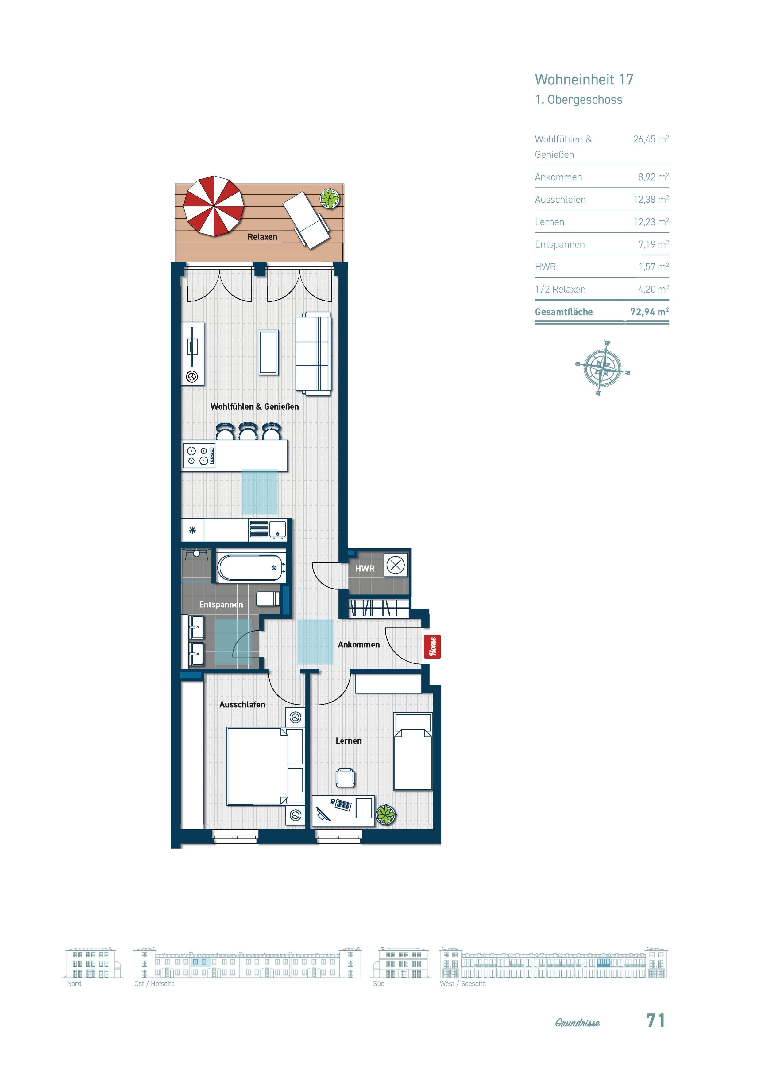 Wohnung zur Miete 1.459 € 3 Zimmer 72,9 m²<br/>Wohnfläche 1.<br/>Geschoss 01.03.2025<br/>Verfügbarkeit Am Fährgut 6-10 Neu Fahrland Potsdam 14476