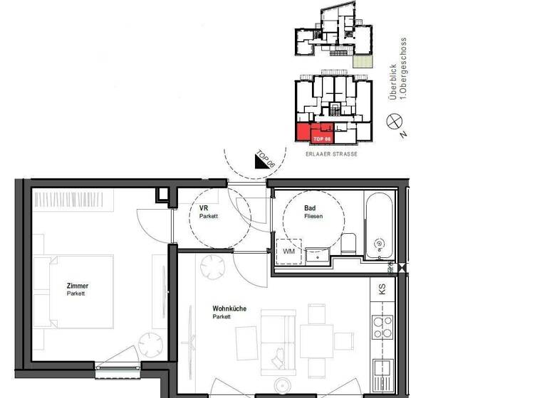 Wohnung zum Kauf - Erstbezug 253.000 € 2 Zimmer 38,9 m² 1. Geschoss frei ab sofort Wien 1230