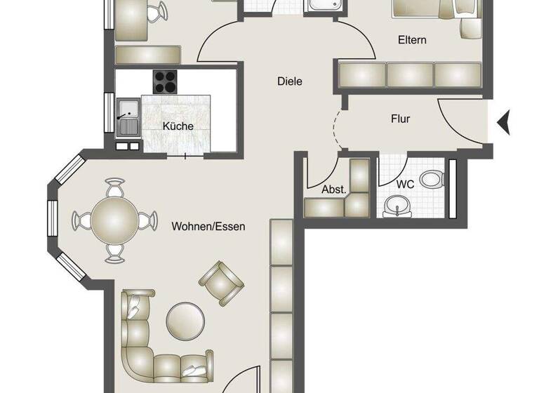 Wohnung zum Kauf 326.000 € 3,5 Zimmer 79,8 m² EG Neuenstadt Neuenstadt am Kocher 74196