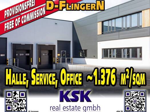 Lagerhalle zur Miete provisionsfrei 1.376 m² Lagerfläche Flingern Süd Düsseldorf 40233