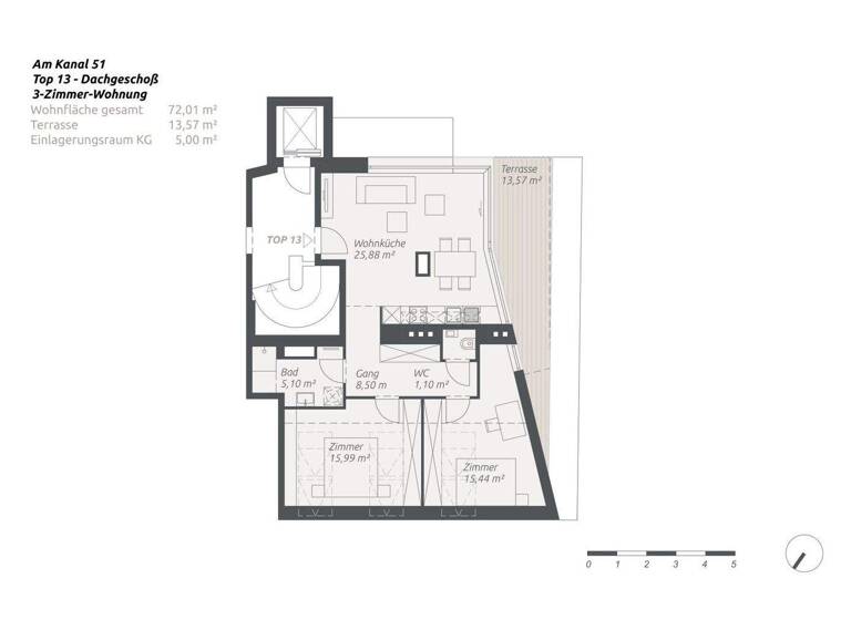 Wohnung zum Kauf - Erstbezug 550.000 € 3 Zimmer 72 m² 3. Geschoss Wien 1110