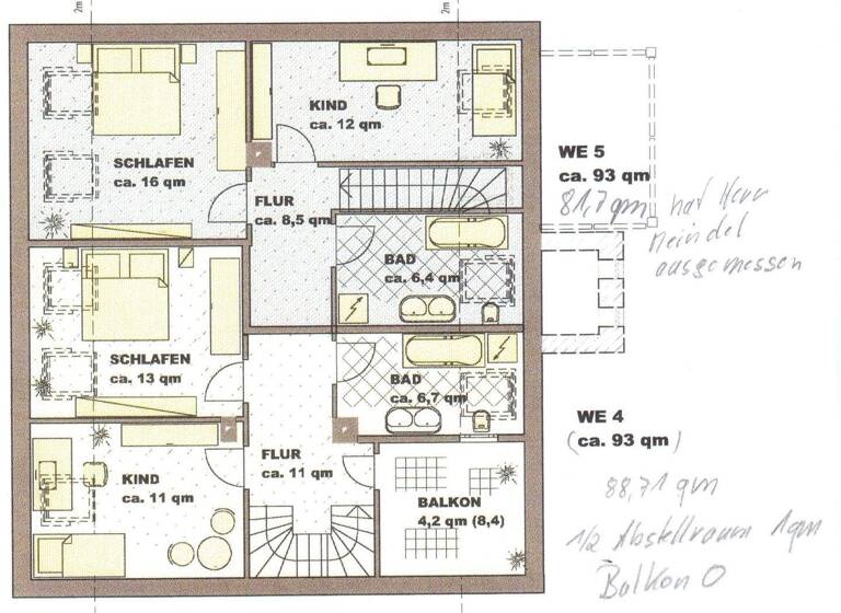 Wohnung zur Miete 590 € 4 Zimmer 93,3 m² Osterweihstraße 17 Innenstadt Zwickau 08056