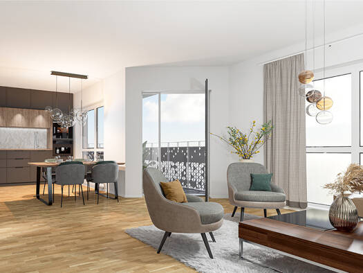 Wohnung zur Miete - Erstbezug 1.068 € 3 Zimmer 76,3 m² 7. Geschoss frei ab 01.01.2026 Europaplatz 8 Gispersleben Erfurt (Gispersleben) 99091